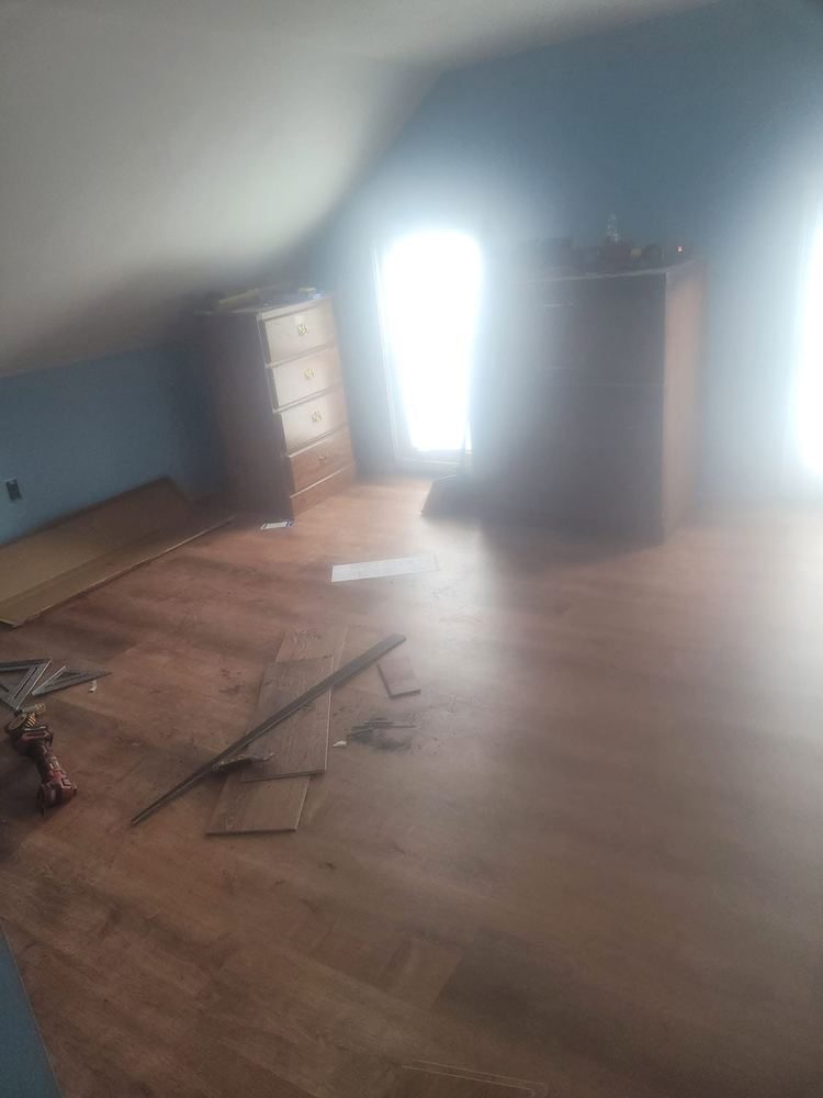 Room after: new wood-look flooring